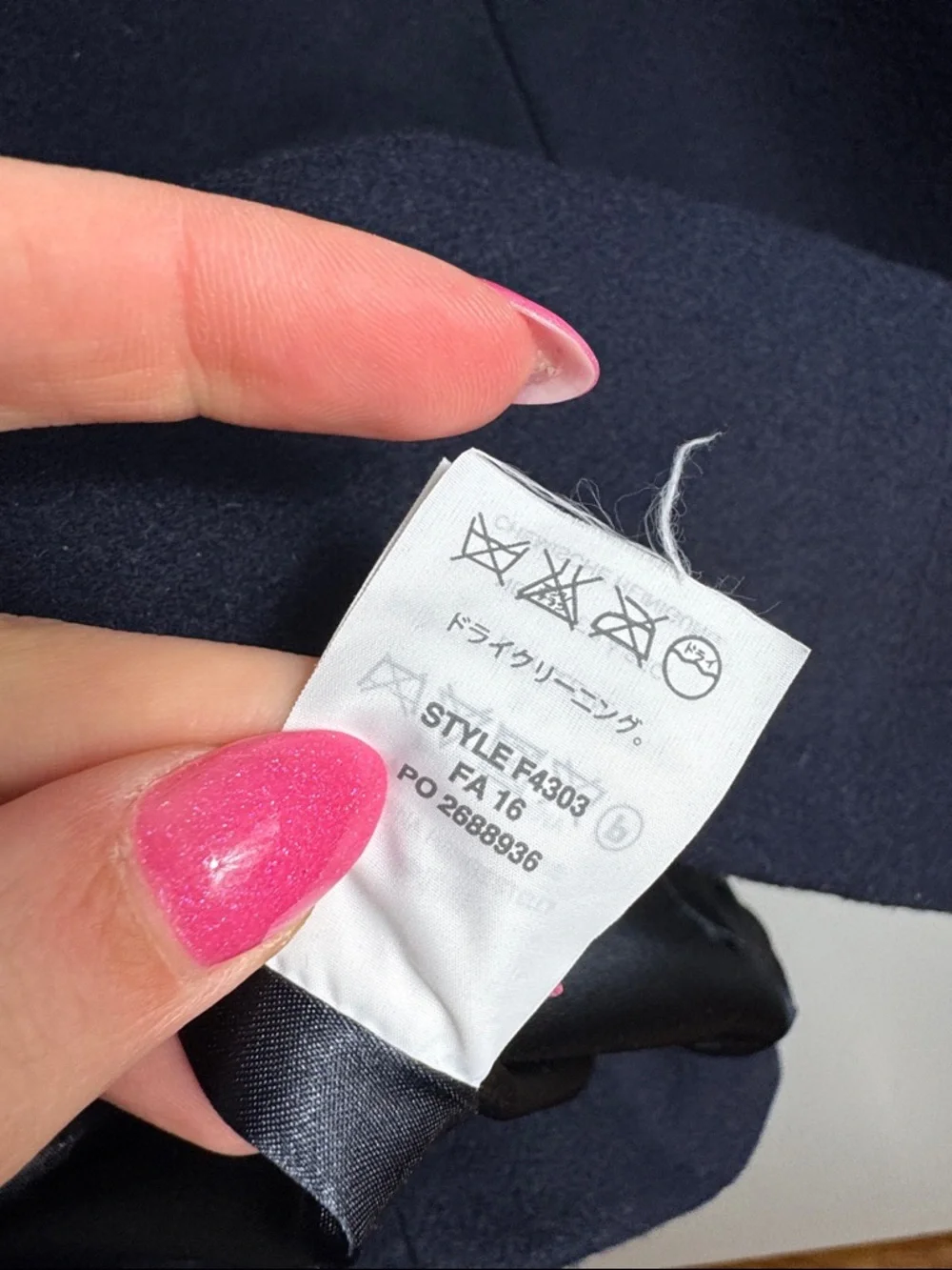J Crew Cape Poncho Wool Cashmere Toggle‎ Coat Navy Size XXS/XS - Picture 11 of 12